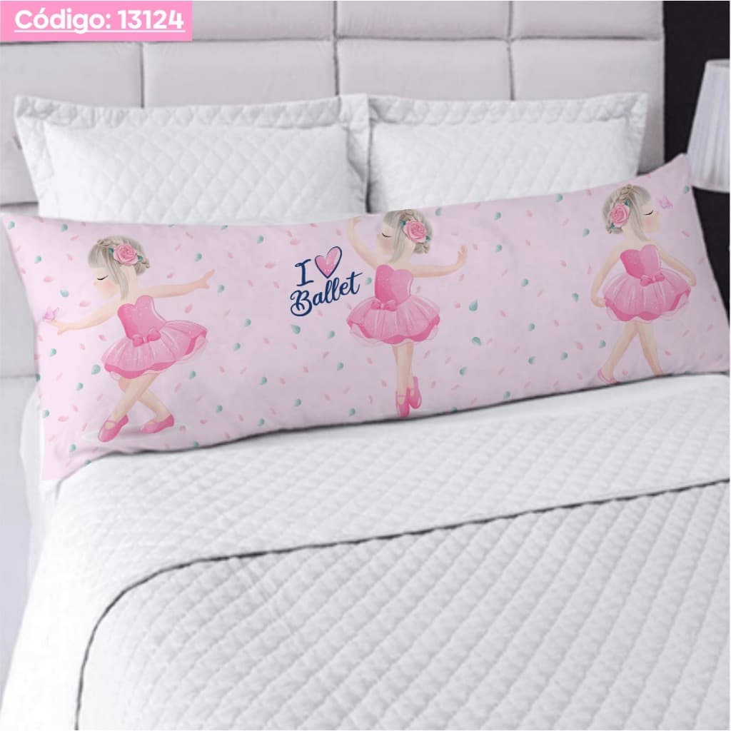 Travesseiro De Corpo Com Fronha Xuxão Fibra de Silicone Personalizado 1.25x0.45cm Bailarina