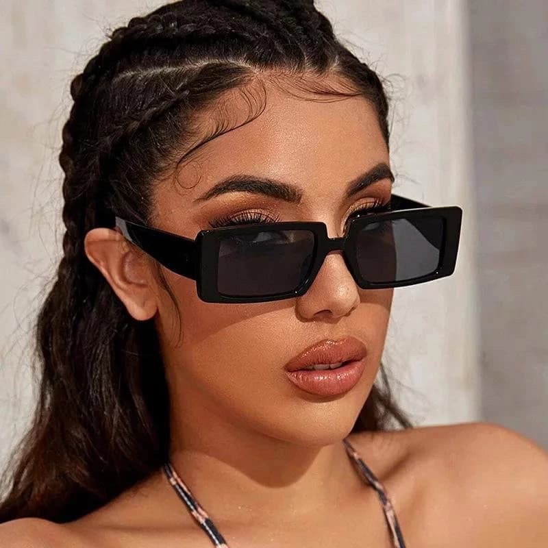 Óculos de Sol Retangular Luxo Masculino Feminino Moda Trap