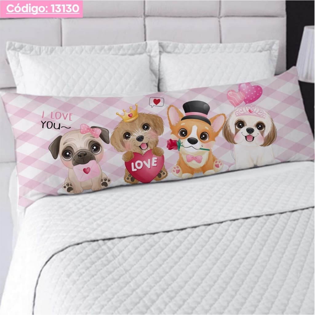 Travesseiro De Corpo Com Fronha Xuxão Fibra de Silicone Personalizado 1.25x0.45cm Cachorrinho