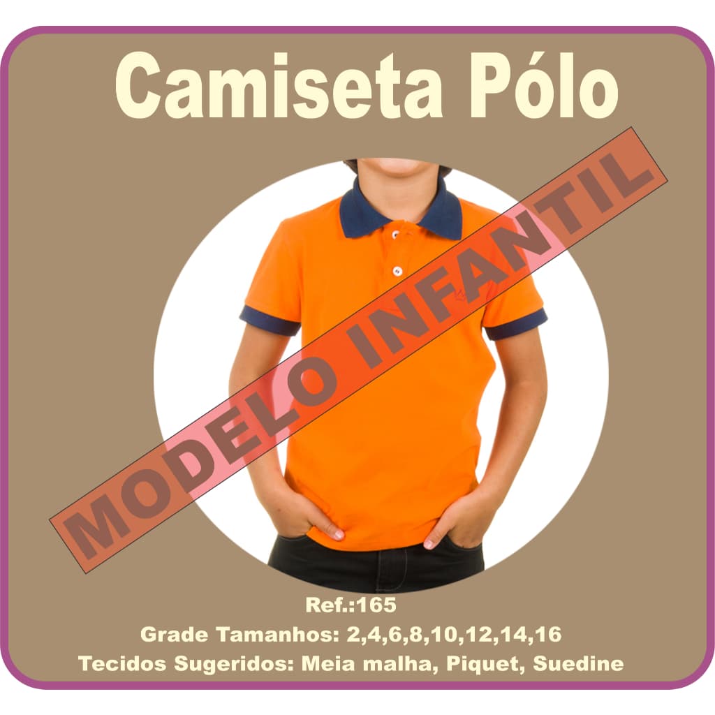 Ref. 165 Molde de camiseta infantil Pólo