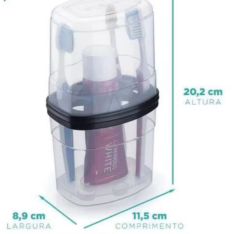 porta Escova com Tampa para Pia