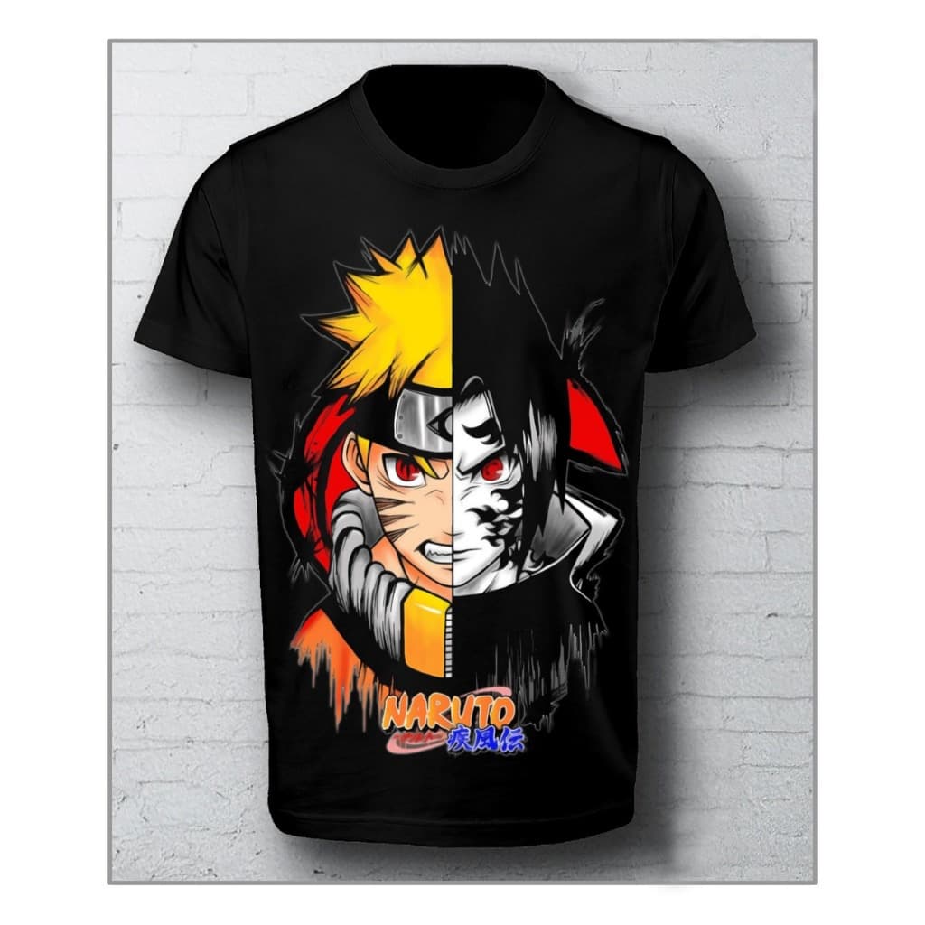 Camisa Infantil Naruto Metade Desenho Anime Agobel Criança