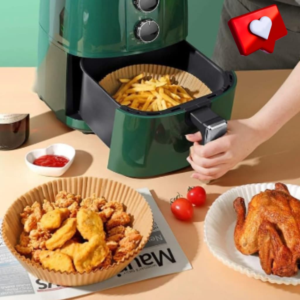 Protetor Forma De Fritadeira Air Fryer De Silicone Resistente Lavável-Verde Água - Unidade