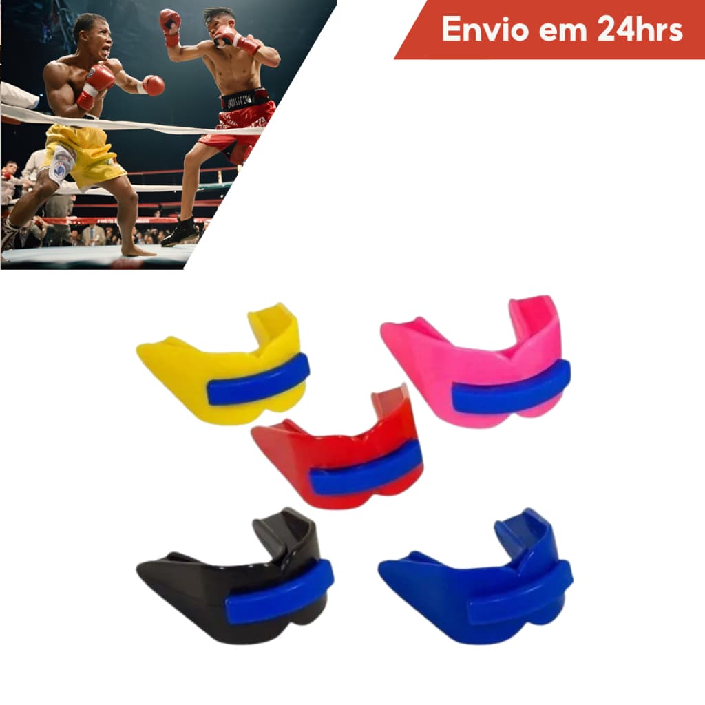Protetor Bucal Duplo Boca Moldável P/ Muay Thai, Boxe, Mma Jiu-Jitsu Anti-Bruxismo