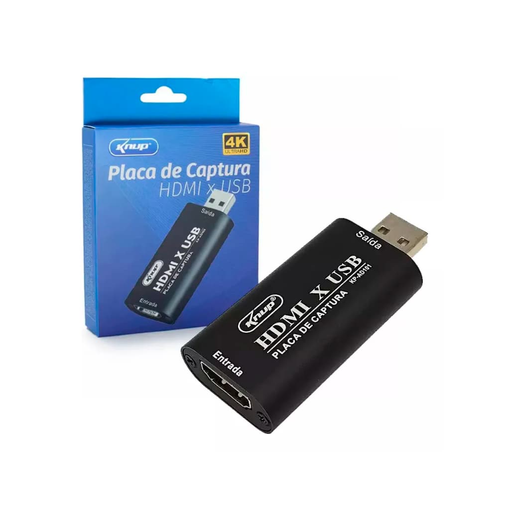 Adaptador Placa Captura Hdmi 4K P/ Usb C/ Adaptador Tipo-C Kp-ad101
