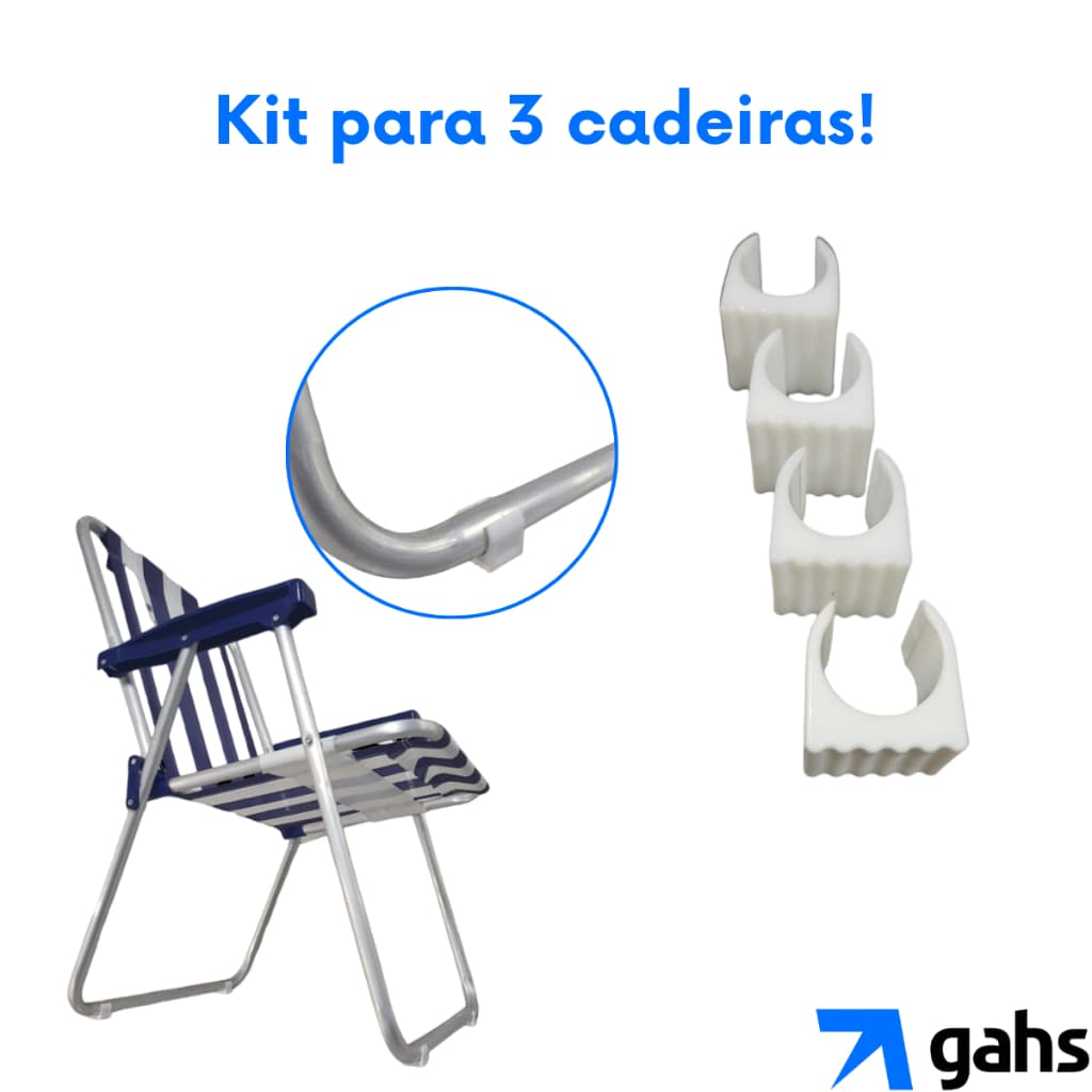 Protetor de pé para cadeiras de praia super resistente Kit para 3 cadeiras ou varais