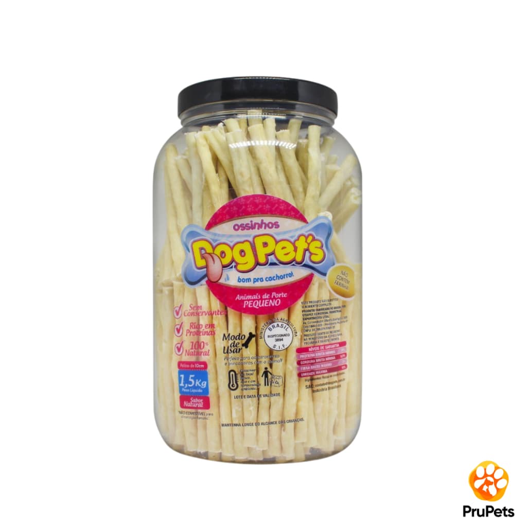 Osso Ossinhos Palitos DogPets Comestiveis Mastigáveis Sabor Natural 1,5 Kg para Cachorro