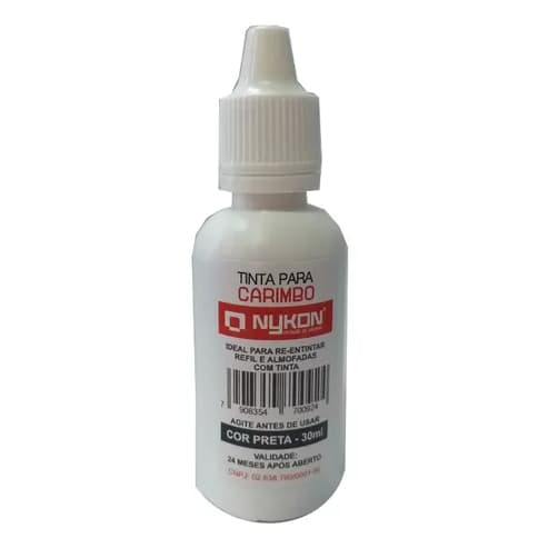 Tinta Para Carimbo 30ml Preta Nykon, Sacola Kraft, Artesanato