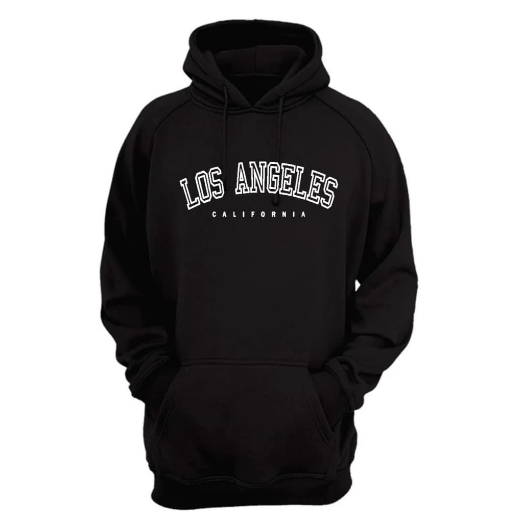 Moletom Com Capuz Modelo Canguru Los Angeles Flanelado De Frio Masculino E Feminino