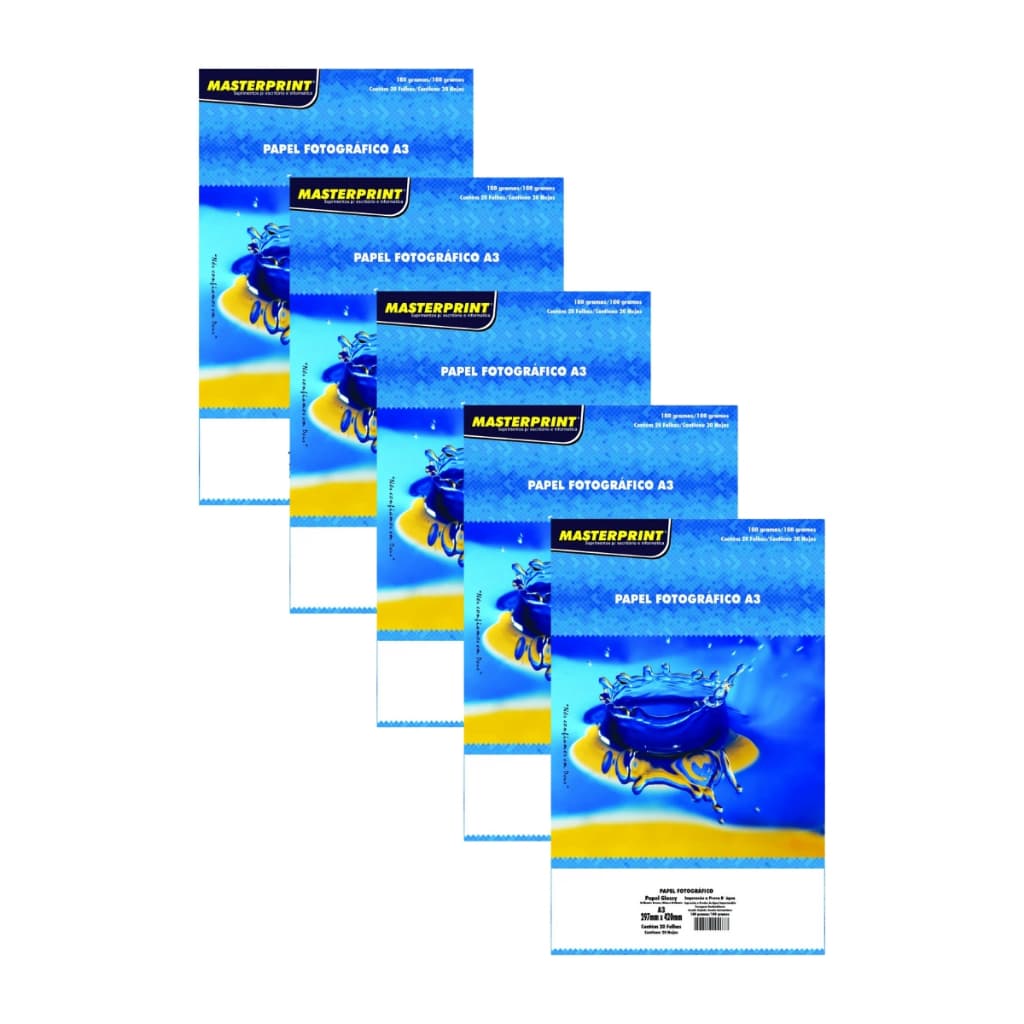 Papel Fotográfico Glossy A3 180g C/100Fls - Masterprint