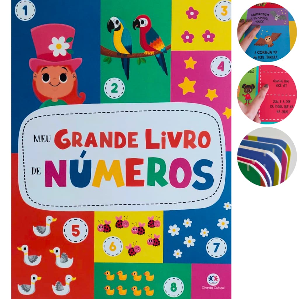 Meu Grande Livro Cartonado Números Alfabetização Aprendizado Infantil
