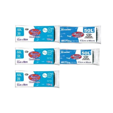 Leve 5 pacotes de Saco para Lixo de 50 Lts direto da Fábrica!