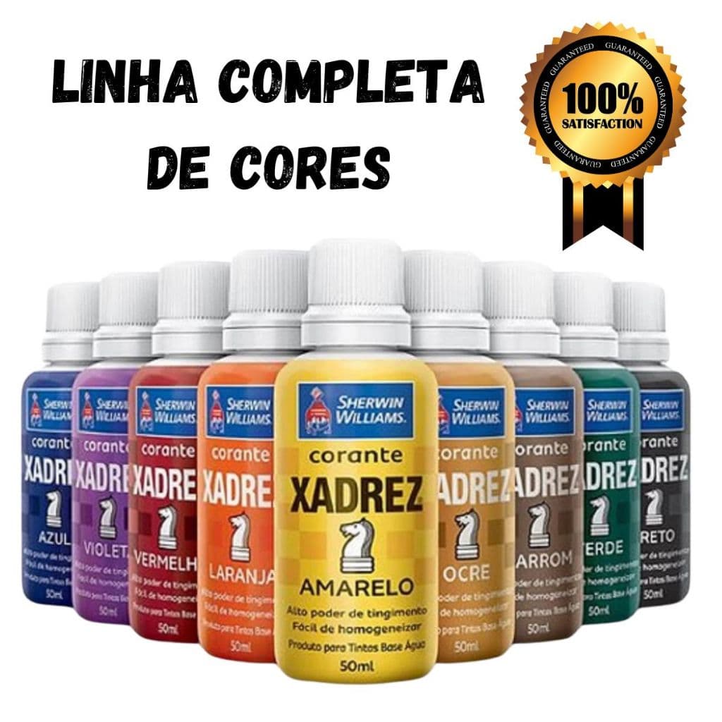 Corante Líquido XADREZ Para Tintas Varias Cores Parede Bisnaga 50ml