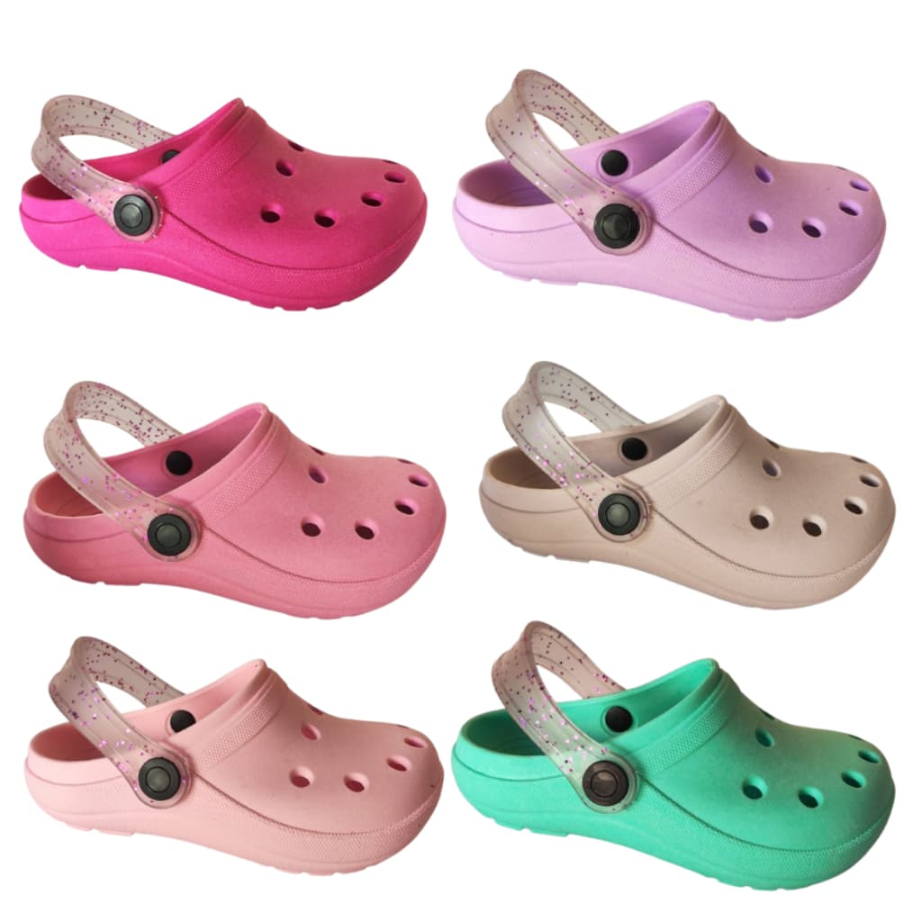 Sandália Infantil Menina Liso Sapato Infantil Babuche Feminino Menina Glitter