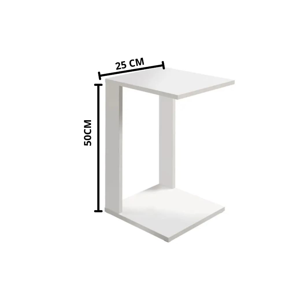 Mesa Apoio Lateral Sofa Ou Cama - Branco Classic
