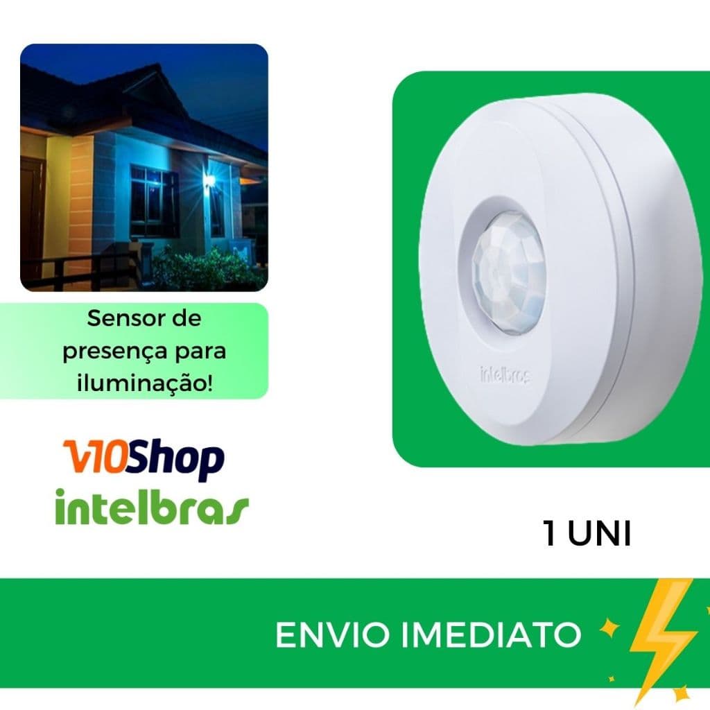 Sensor De Presença Iluminação Movimento Espi 360 para Teto para Lampada Intelbras