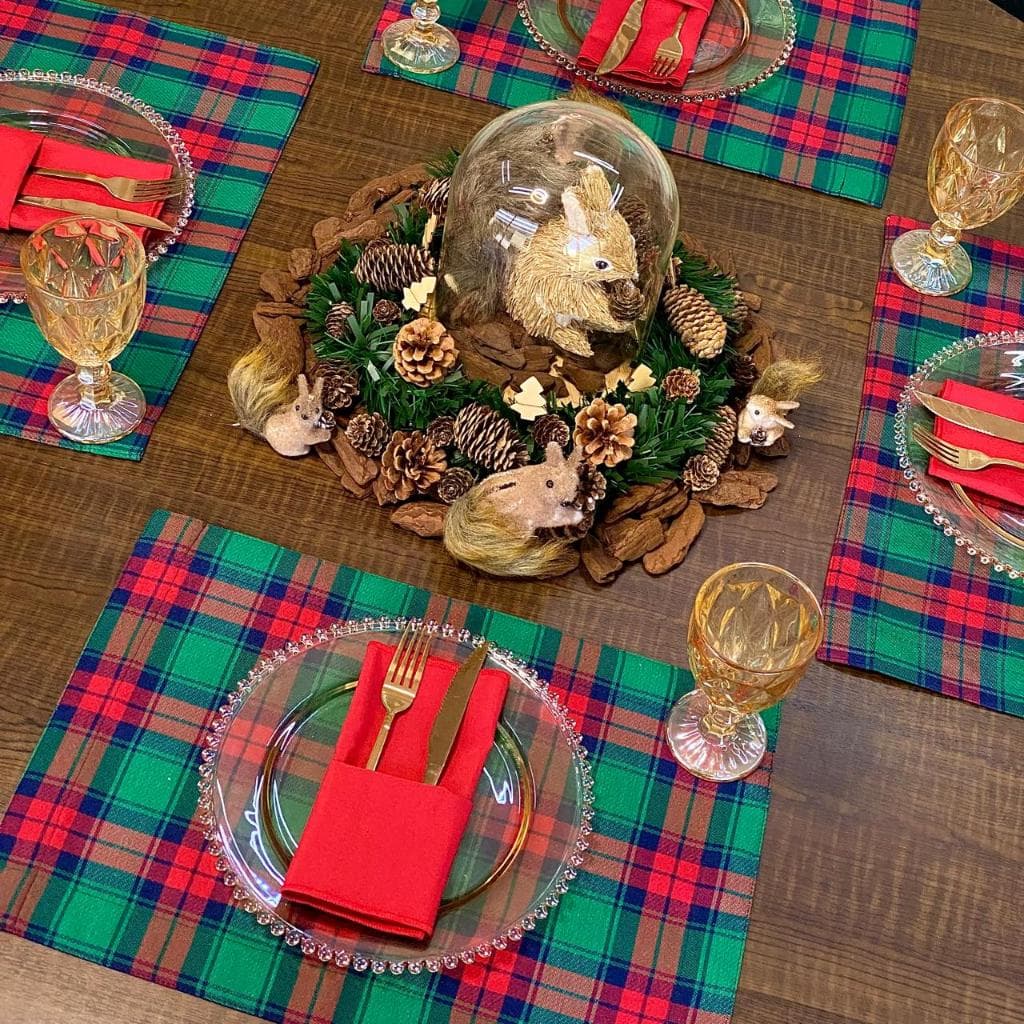 Kit Jogos Americanos E Guardanapos de Natal Natalino Mesa Posta