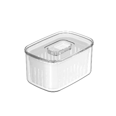 Organizador de Geladeira 0,65L Acrílico Com Cesto e Tampa Clear Fresh - OU