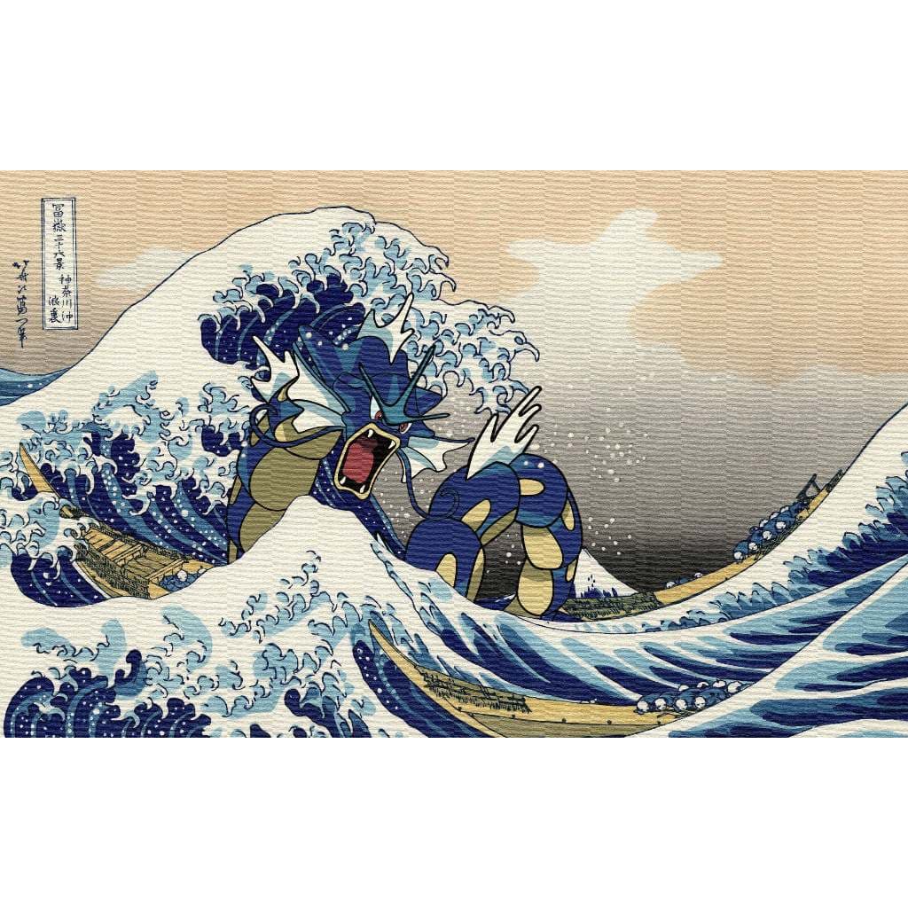 A GRANDE ONDA DE KANAGAWA POKEMON - Quadro Decorativo em Mdf - Medida 60x40cm - Decoração - Pintura