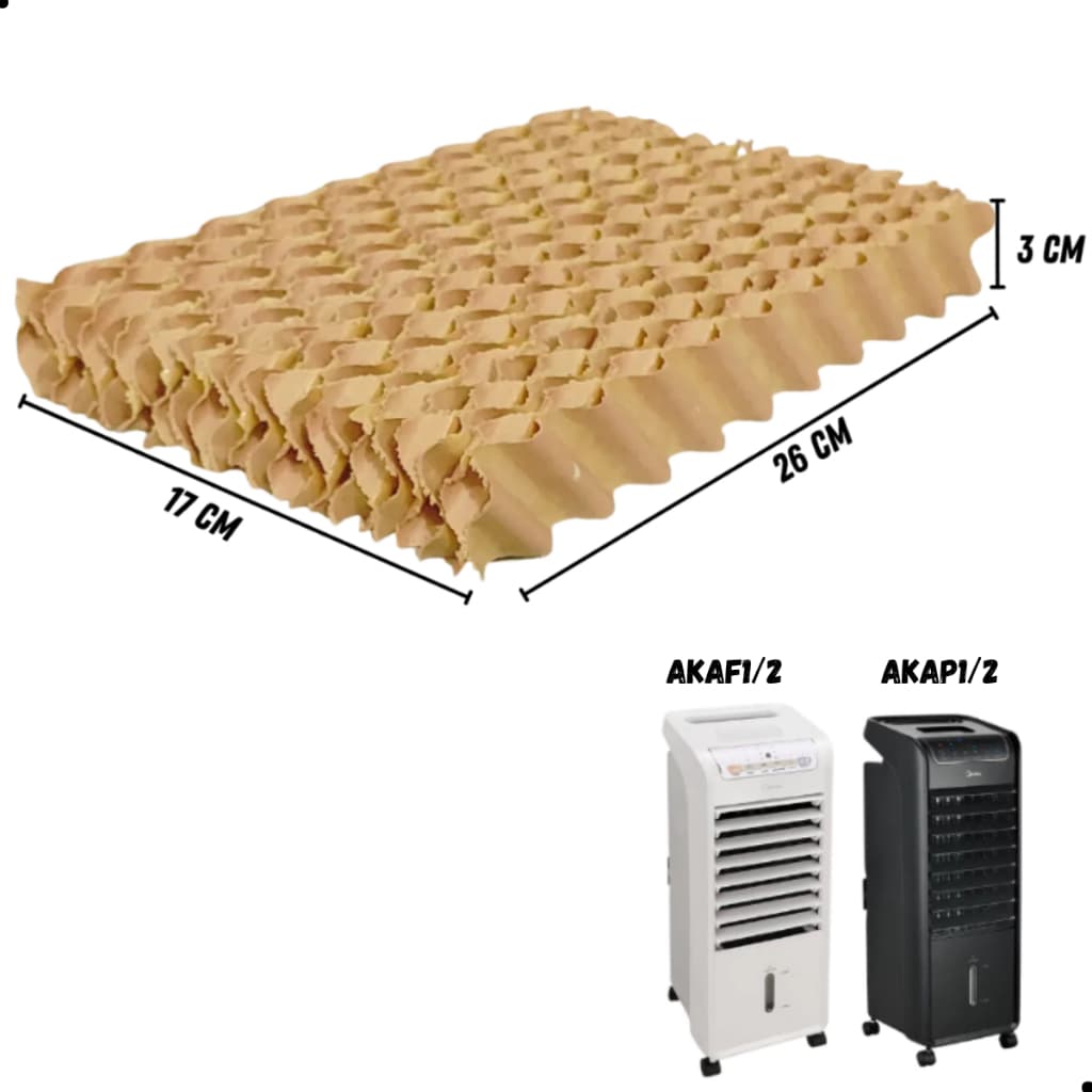 Filtro Colmeia Traseiro Climatizador Midea Akaf1 Akaf2 Akap1 Akap2 26x17x3