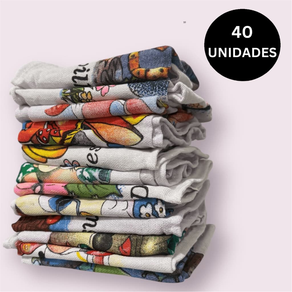 Kit pano de prato 100% algodão estampado com bainha