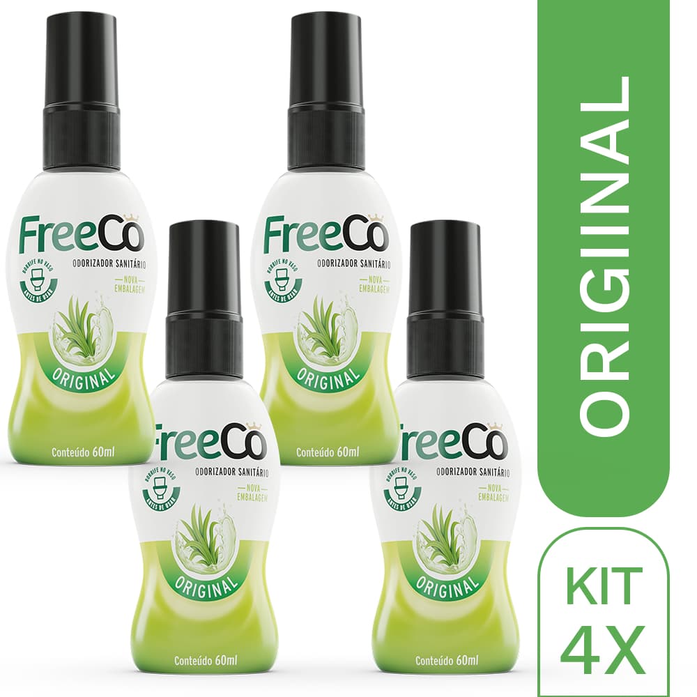 Kit 4 Bloqueadores de Odores Sanitários FreeCô Original – 60ml cada