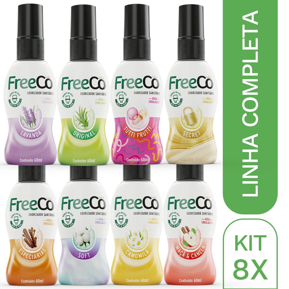 Kit 8 Bloqueadores de Odores FreeCô – Linha Completa (480ml)