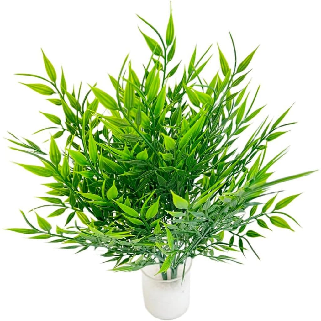 Kit 2 Folhagem de Bambu 36cm Planta verde realista artificial de vaso e jardim vertical