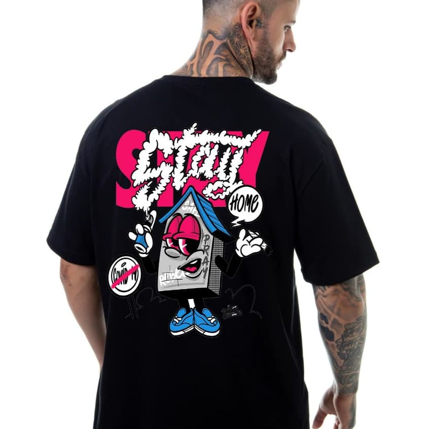 Camiseta Oversized Stay T-Shirt Premium Masculina Feminina 100% Algodão Reforçada Moda Street