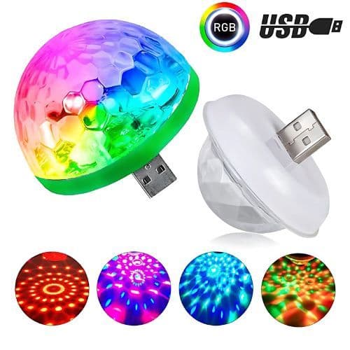 Mini Globo LED USB RGB Luz que Muda de Cor ao Som da Música