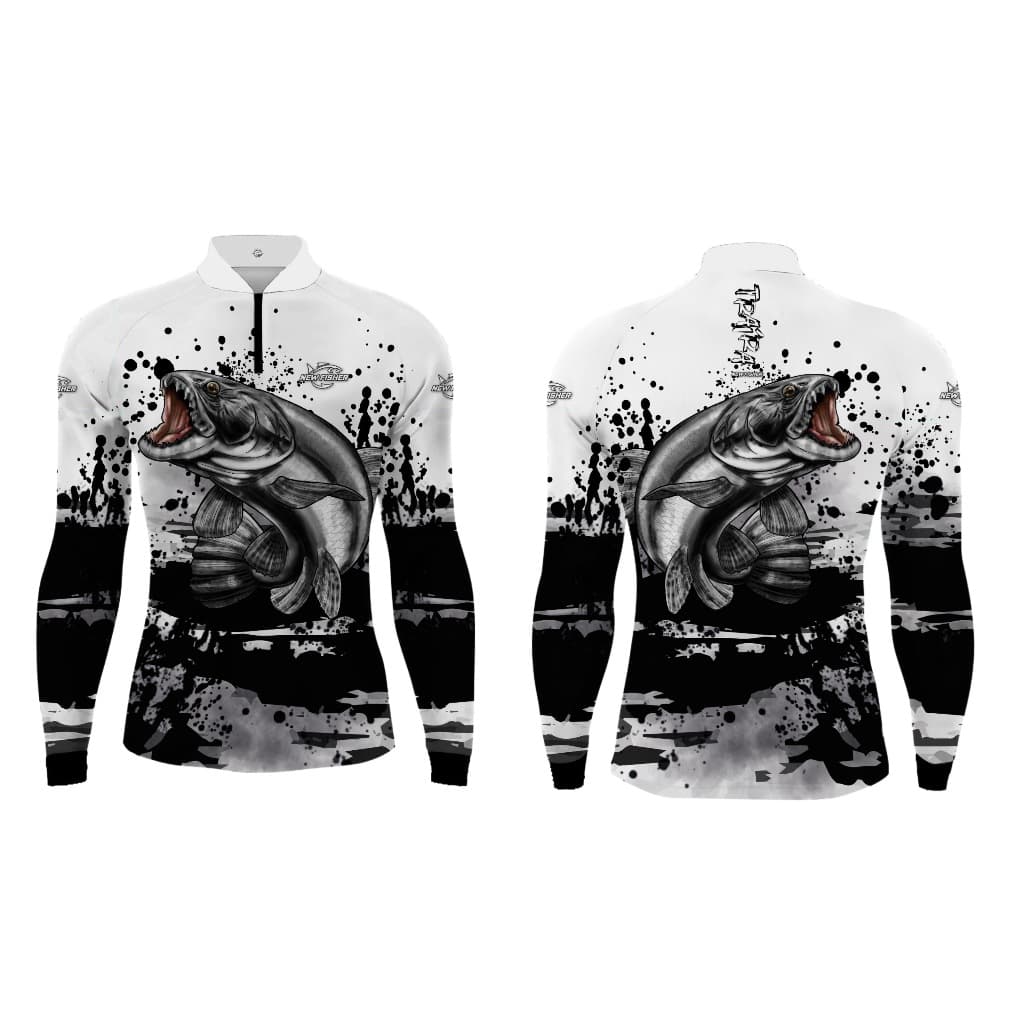 Camisa Camiseta de Pesca Traíra Gola Zíper Proteção Solar UV New Fisher - NF32