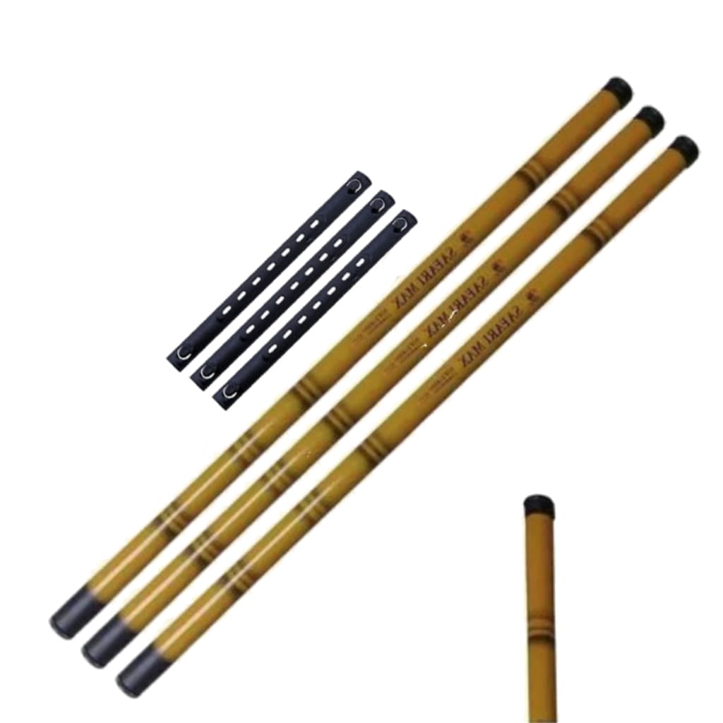Kit 3 Vara Pesca Fly Fishing 60% Carbono Bambu Mão Ligth Telescópica Retrátil Enrolador Bamboo Capa
