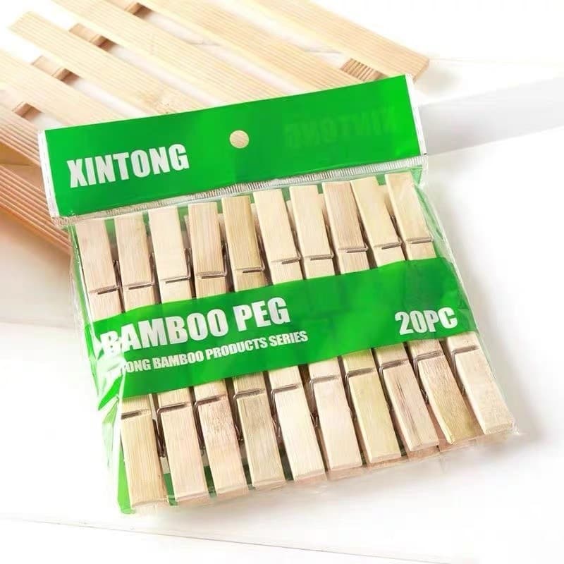 Kit Prendedor Pregador De Bambu Pacote Com 60/100/200 Prendedores Pregadores De Roupas
