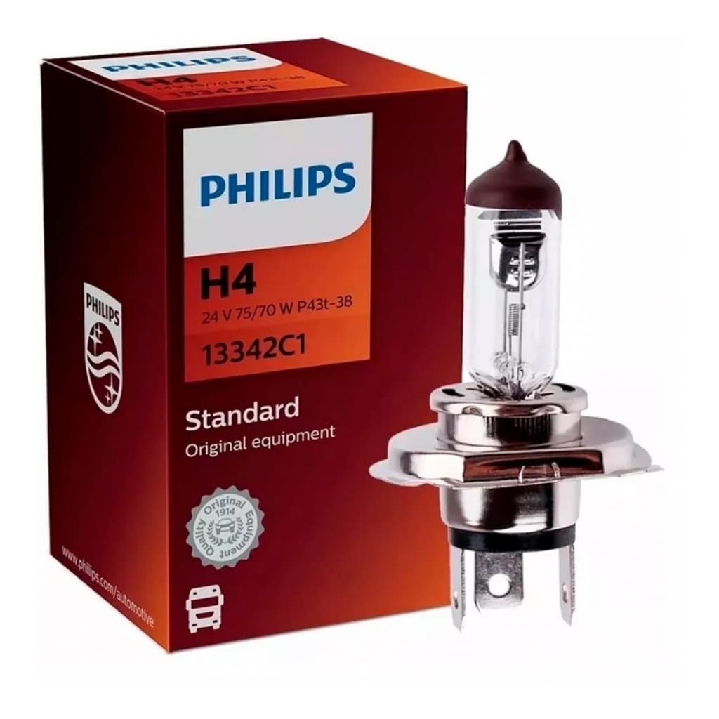 Lâmpada Philips H4 2800k 24v 70/75w 13342c1Todos os Caminhões e veículos pesados Cor Amarela