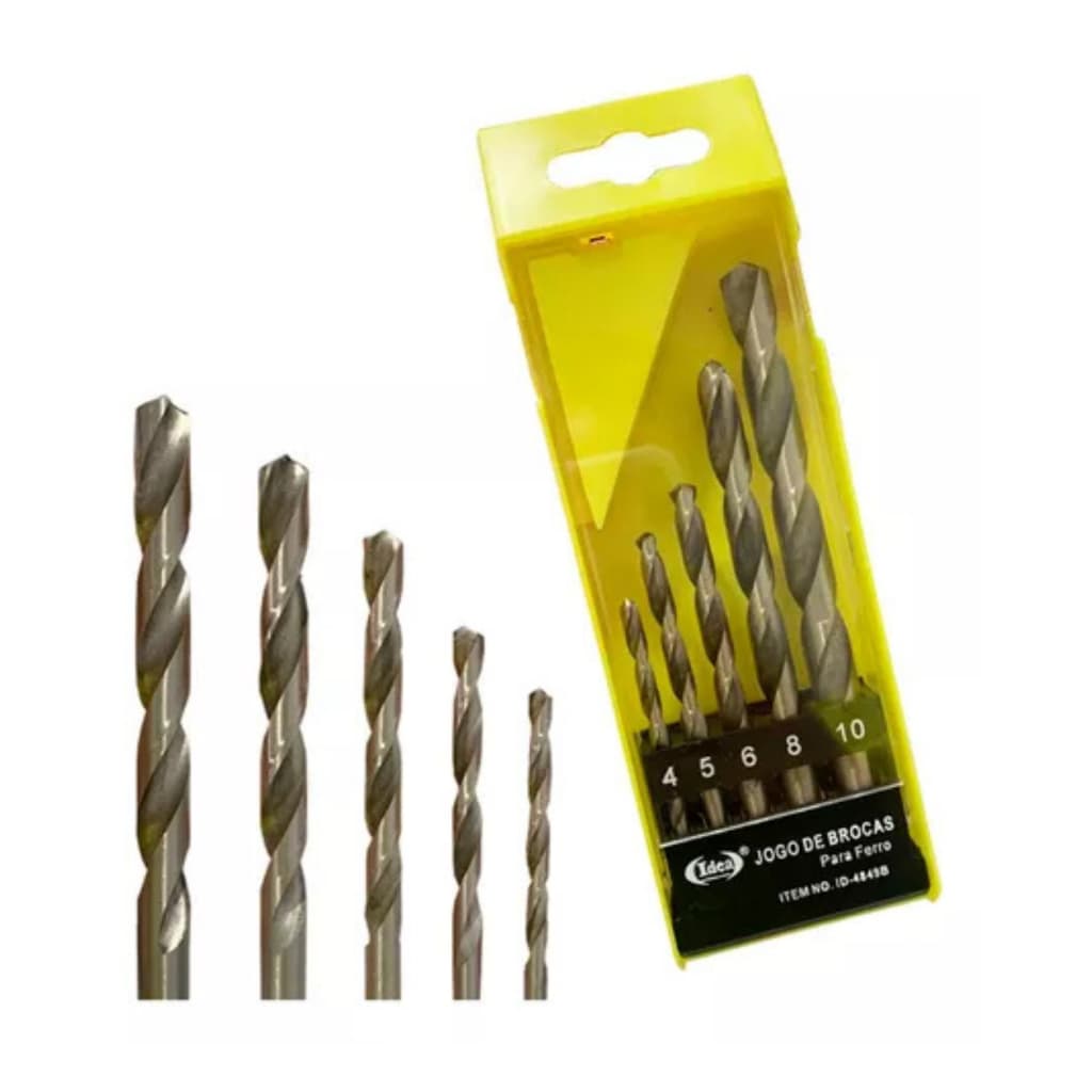 Jogo de Broca Aço Ferro Metal 4 A 10 Mm 5 Pcs - Idea