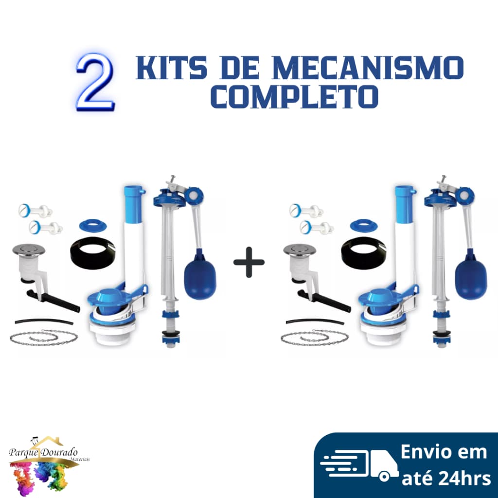 2 KITS COMPLETOS MECANISMO UNIVERSAL PARA CAIXAS ACOPLADAS