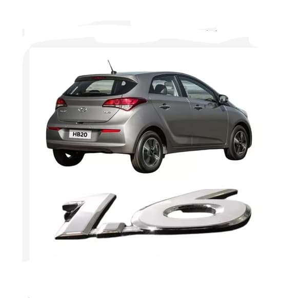 EMBLEMA 1.6 HB20 2012 13 14 15 16 17 18 2019 LETREIRO CROMADO