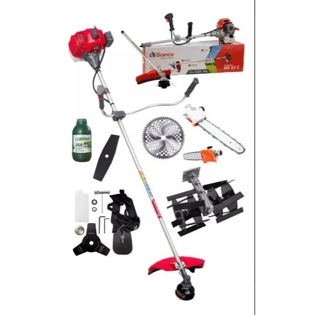 Roçadeira Multifuncional Branco 52cc Aparador 7x1 + Completo