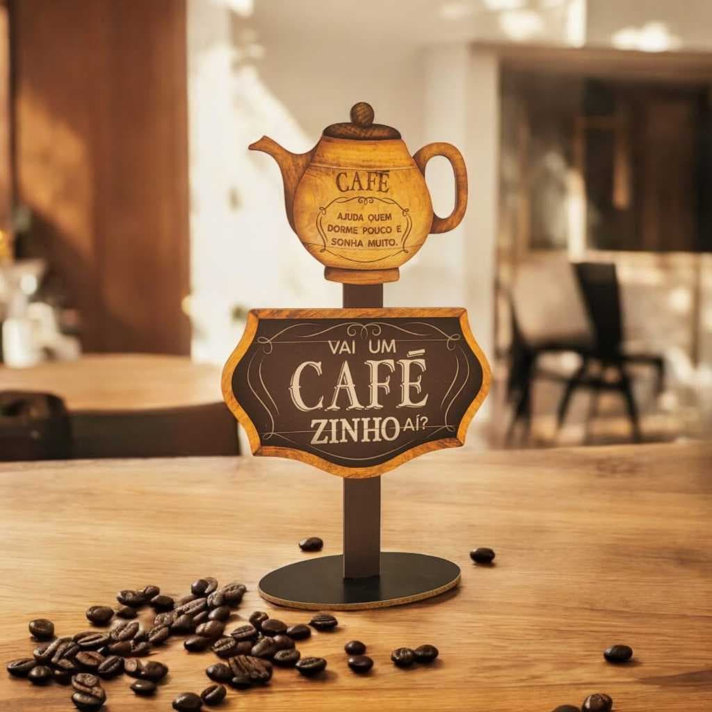 Decoração De Mesa Cantinho Do Café Enfeite Com Pedestal Cafezinho Cozinha Frase Engraçada Motivação