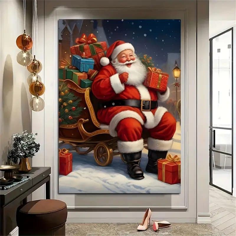 Quadro decoraçao natalino papai noel enfeites de Natal 2025 decoração árvore Natal
