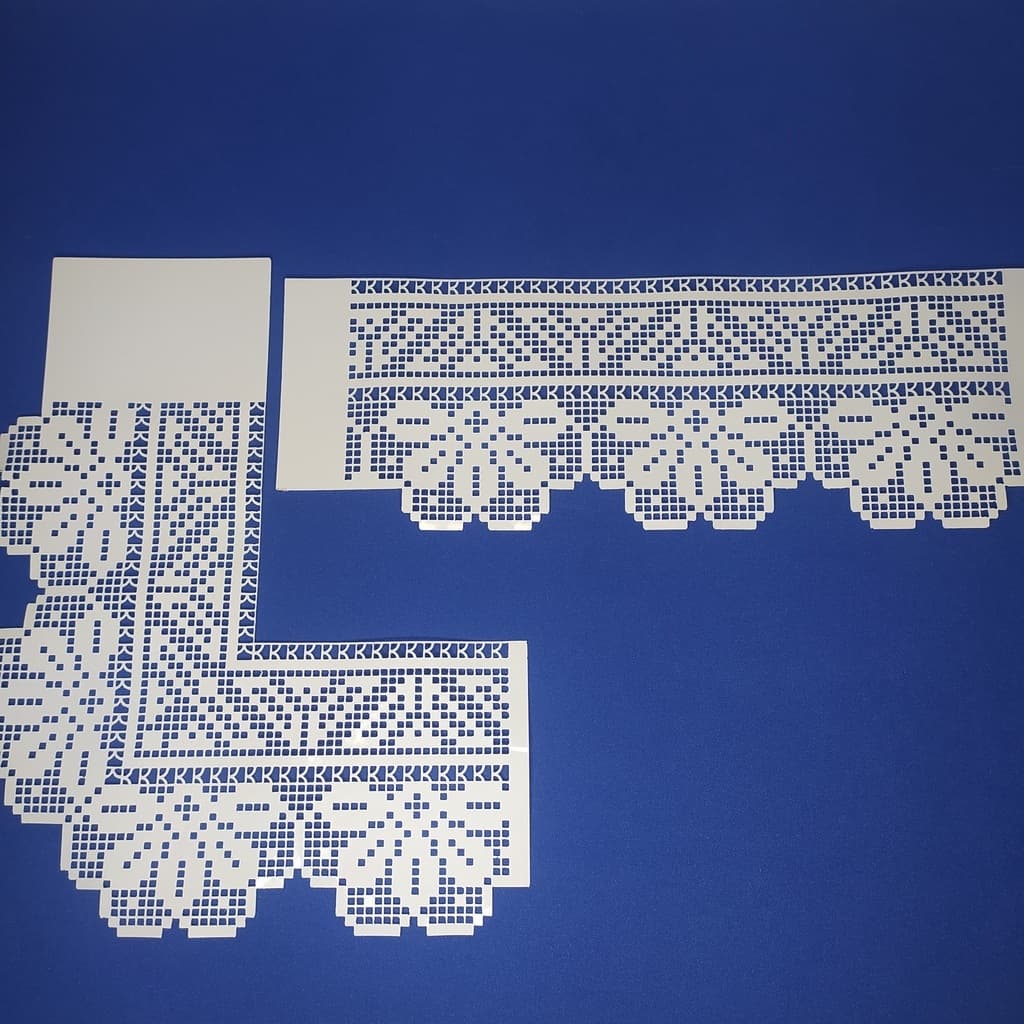 Stencil para Pintura Canto e Extensão Rendado 10x30cm/20x25cm
