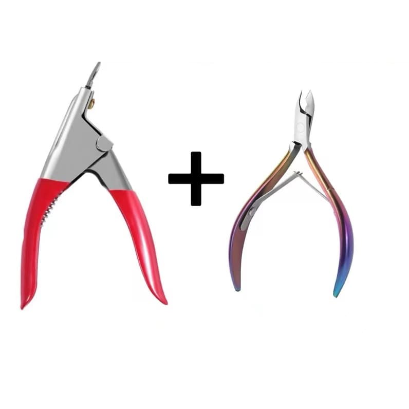 kit2  Cortador De Unhas Alicate Tips Sorriso Reta Postiça  Alicate Cortador Unhas