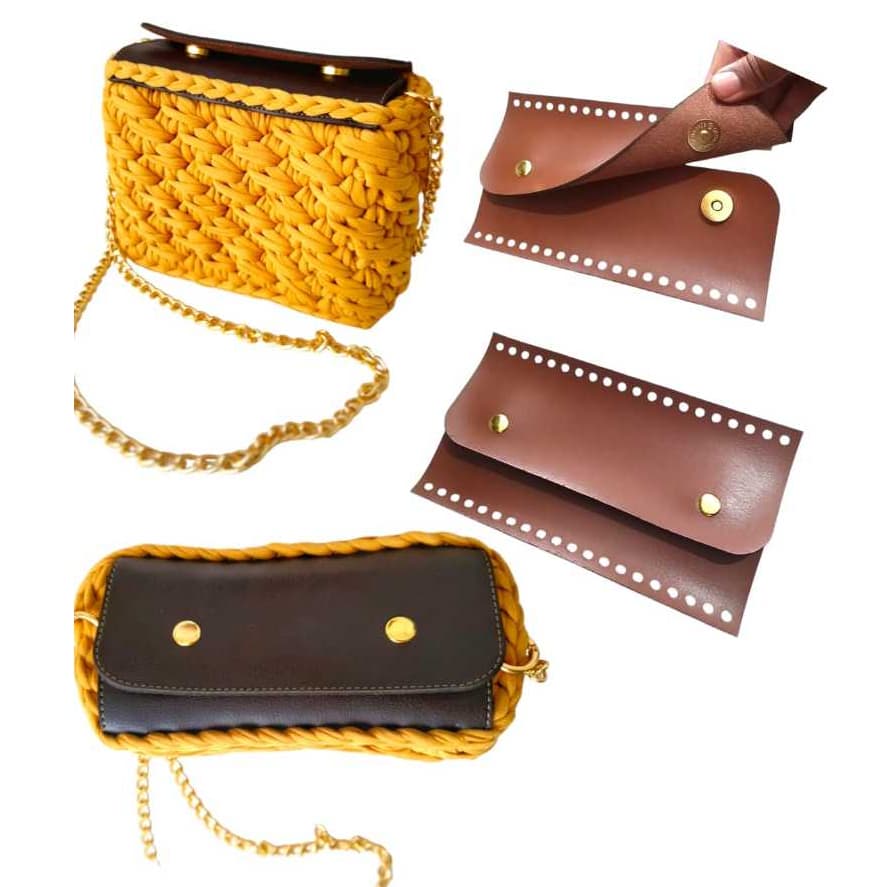 Fecho Modelo Jacaré em couro ecológico 20x8 ideal para bolsas de croche