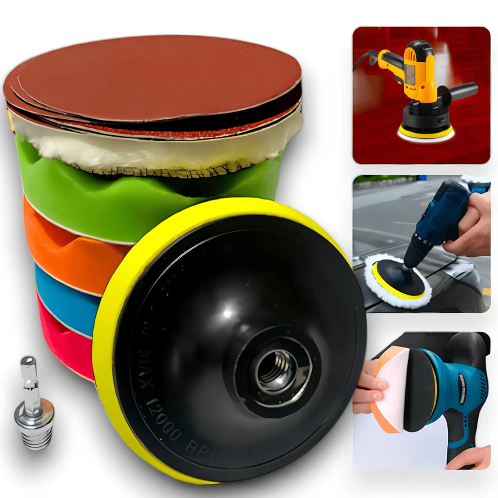 Kit De Polimento De Carro 5 Polegadas Boinas Lixas Para Esmerilhadeira Politriz Parafusadeira Furadeira Kit de Esponja