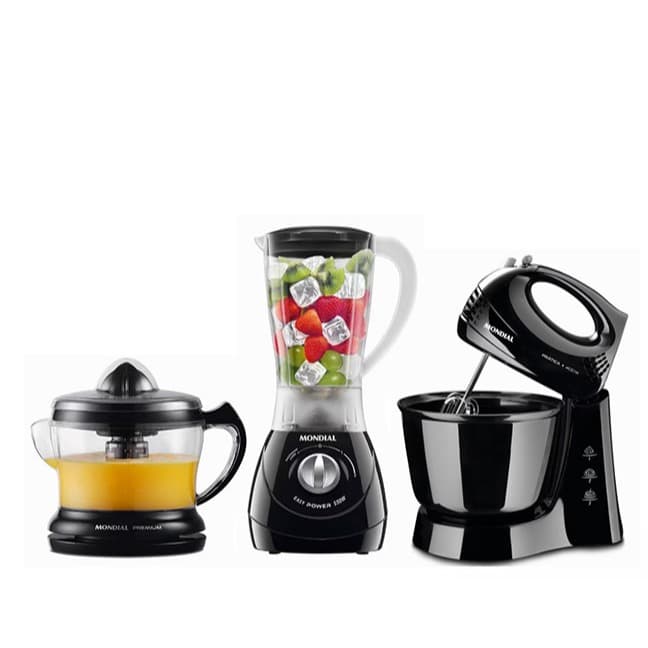 Kit 3x1 Mondial Batedeira Liquidificador Espremedor