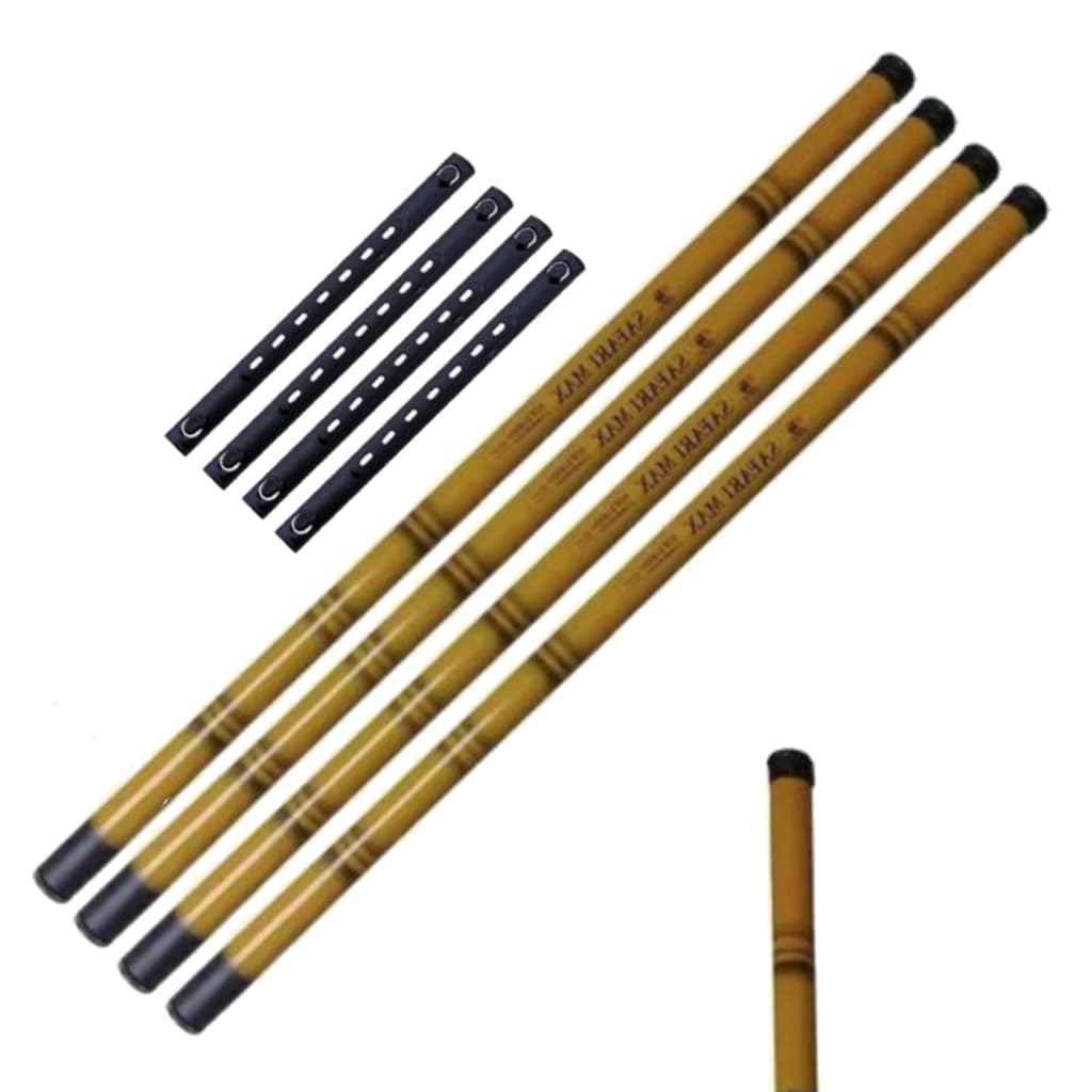 Kit 4 Vara Pesca Telescópica Bamboo 60% Carbono Mão Ligth Retrátil Fly Fishing Bambu Enrolador Capa