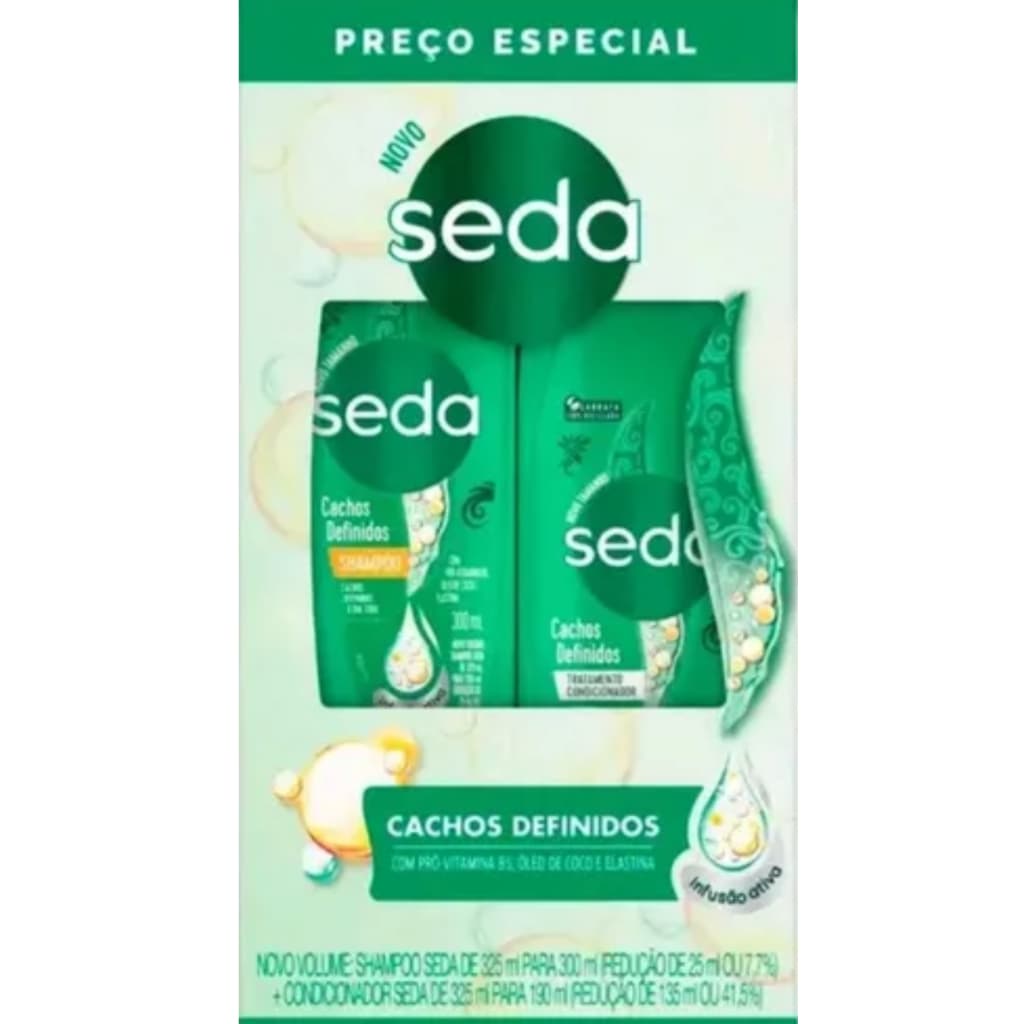 Kit Novo Seda Cachos Definidos Shampoo 300ml + Condicionador 190ml