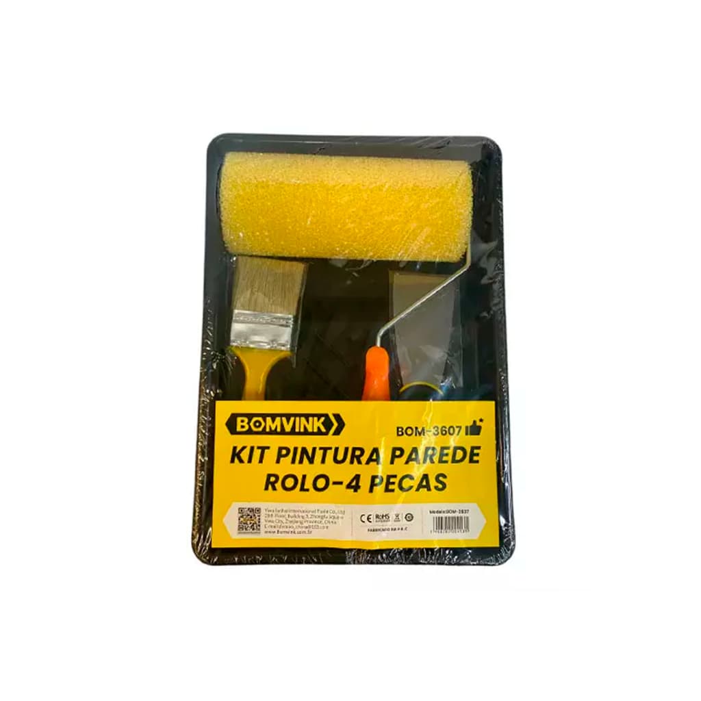 Kit Pintura (Pincel, Espátula, Rolo e Bandeja)