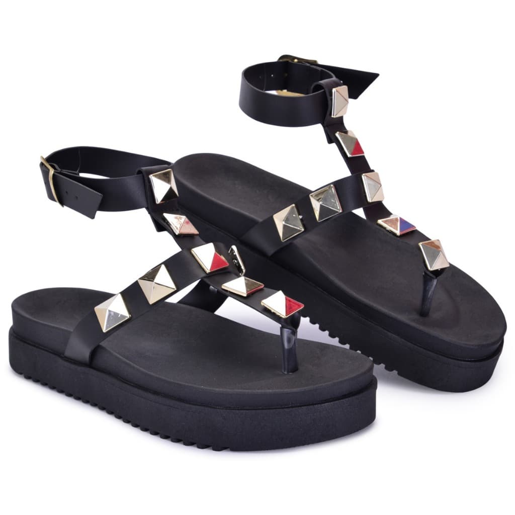 Chinelo Rasteirinha Confortável Tiras Sandália Feminina Papete Confortável Anatômica Plataforma Strass