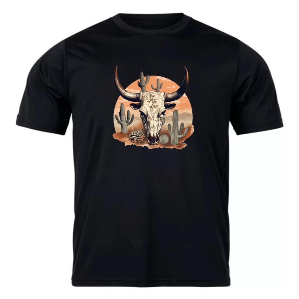 Camiseta Masculina Lançamento Desert Skull Tecido de Alta Qualidade 100% Algodão